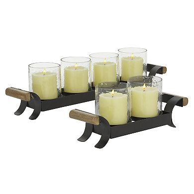 Stella & Eve Small Tea Light Glass Candle Holder 2-piece Set