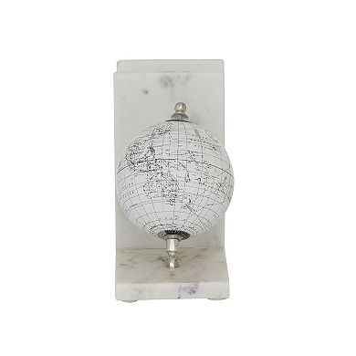Stella & Eve White Stone Contemporary Globe Bookend Set