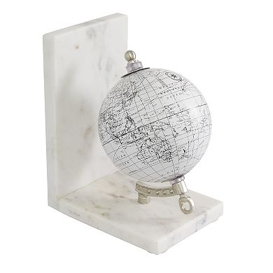 Stella & Eve White Stone Contemporary Globe Bookend Set