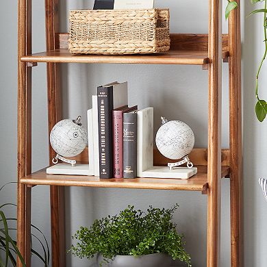 Stella & Eve White Stone Contemporary Globe Bookend Set