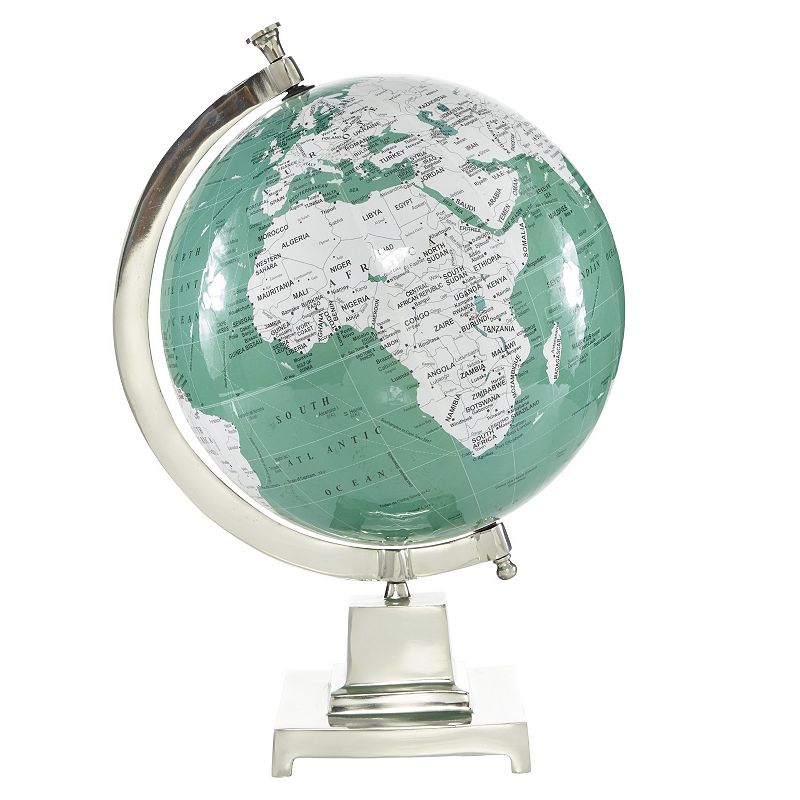 Stella & Eve Teal Aluminum Modern Globe, Multicolor