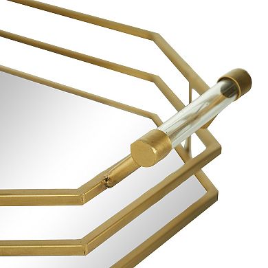 Stella & Eve Stretched Octagon Gold Metal Framed Tray