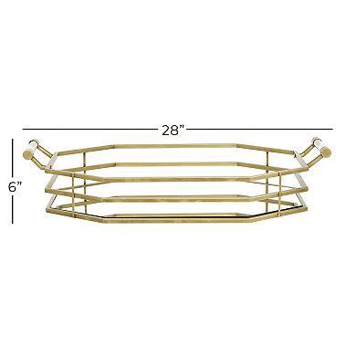 Stella & Eve Stretched Octagon Gold Metal Framed Tray