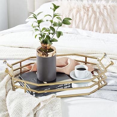 Stella & Eve Stretched Octagon Gold Metal Framed Tray