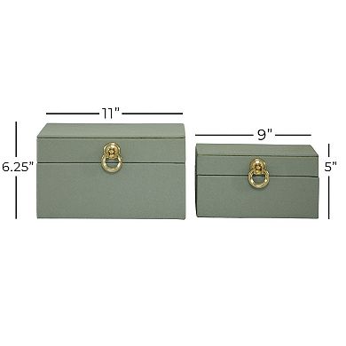 Stella & Eve Rectangular Faux-Shagreen Wood Jewelry Box 2-piece Set