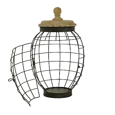 Stella & Eve Round Black Open Metal Frame Jar 2-piece Set