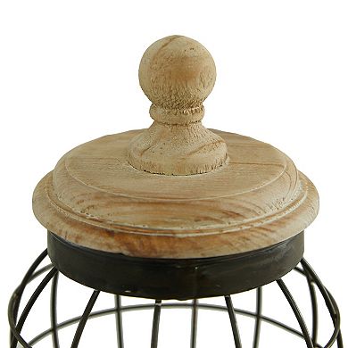 Stella & Eve Round Black Open Metal Frame Jar 2-piece Set