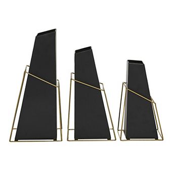 Stella & Eve Geometric Metal Vase 3 pc Set