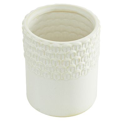 Stella & Eve White Textured Stoneware Canister 3-piece Set