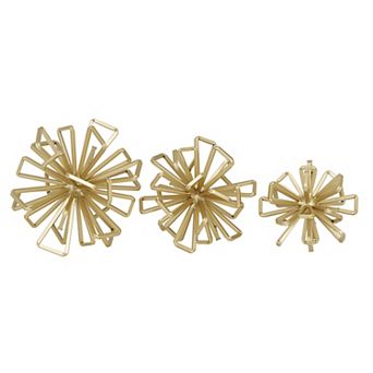 Stella & Eve Gold Metal 3D Geometric Star Sculpture 3 pc Set