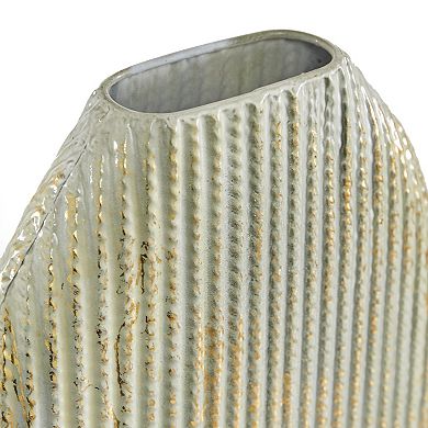 Stella & Eve Oval Textured Metal Vase 2-piece Set