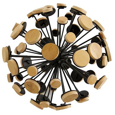 Stella & Eve Black Metal Round 3D Ball Sculpture 2-piece Set