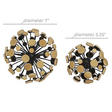 Stella & Eve Black Metal Round 3D Ball Sculpture 2-piece Set