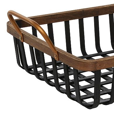 Stella & Eve Rectangular Woven Bamboo Tray 2-piece Set