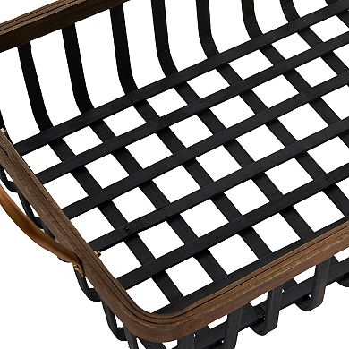 Stella & Eve Rectangular Woven Bamboo Tray 2-piece Set