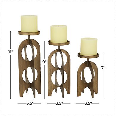 Stella & Eve Antique Gold Arched Metal Candle Holder 3-piece Set
