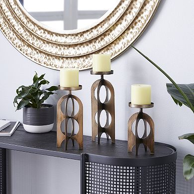 Stella & Eve Antique Gold Arched Metal Candle Holder 3-piece Set