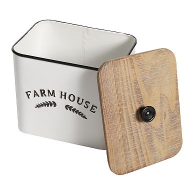 Stella & Eve Square Black & White Metal Container 3-piece Set