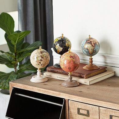 Stella & Eve Small Multi-Colored Wooden Globe 4-piece Set