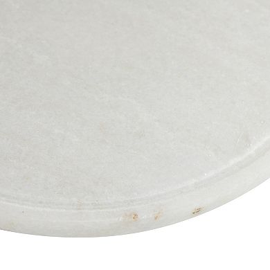 Stella & Eve White Marble Plate With Glass Cloche Cover