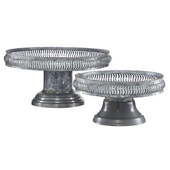 Stella & Eve Galvanized Metal Cake Stand 2 pc Set