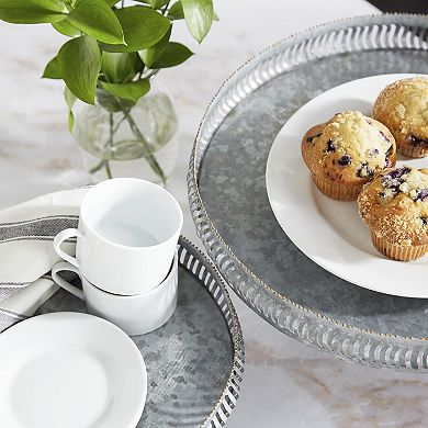 Stella & Eve Galvanized Metal Cake Stand 2-piece Set