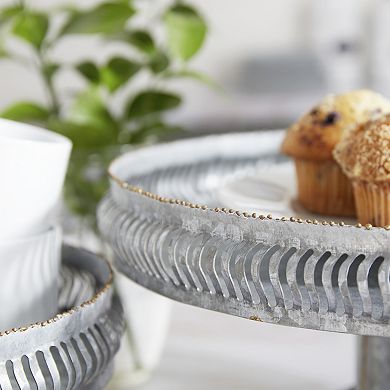 Stella & Eve Galvanized Metal Cake Stand 2-piece Set