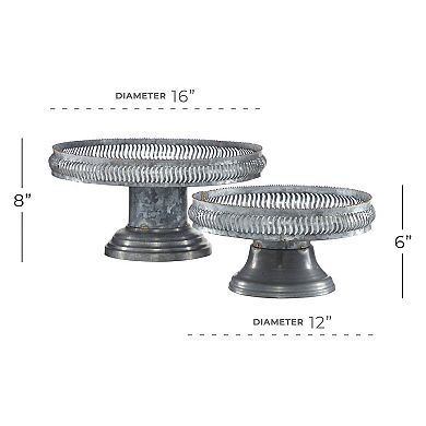 Stella & Eve Galvanized Metal Cake Stand 2-piece Set