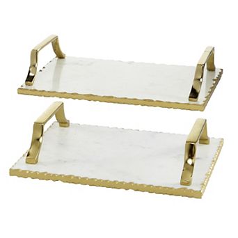 Stella & Eve Light Marble Tray 2 pc Set