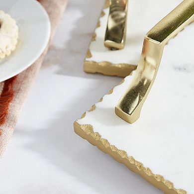 Stella & Eve Light Marble Tray 2-piece Set