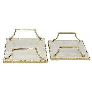 Stella & Eve Light Marble Tray 2-piece Set