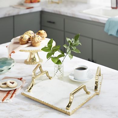 Stella & Eve Light Marble Tray 2-piece Set