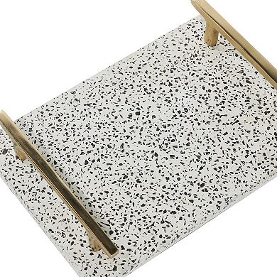 Stella & Eve Black & White Terrazzo Tray 2-piece Set