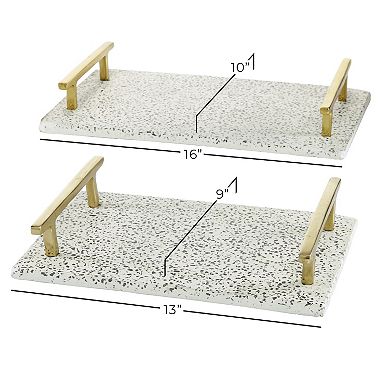 Stella & Eve Black & White Terrazzo Tray 2-piece Set