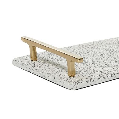 Stella & Eve Black & White Terrazzo Tray 2-piece Set