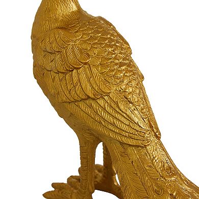 Stella & Eve Gold Polyresin Peacock Sculpture 2-piece Set