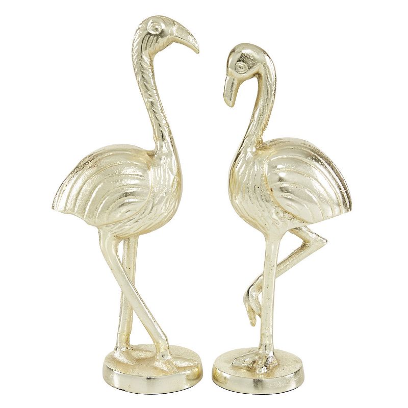 Stella & Eve Gold Metal Flamingo Sculpture 2-piece Set, Multicolor