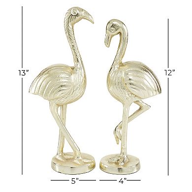 Stella & Eve Gold Metal Flamingo Sculpture 2-piece Set