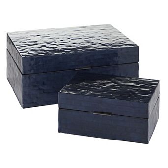Stella & Eve Decorative Blue Shell Box 2 pc Set