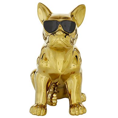 Stella & Eve Gold Ceramic Glam Dog Sculpture