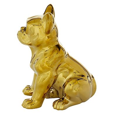 Stella & Eve Gold Ceramic Glam Dog Sculpture