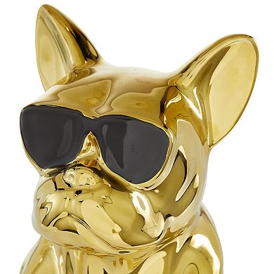 Stella & Eve Gold Ceramic Glam Dog Sculpture