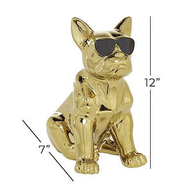 Stella & Eve Gold Ceramic Glam Dog Sculpture