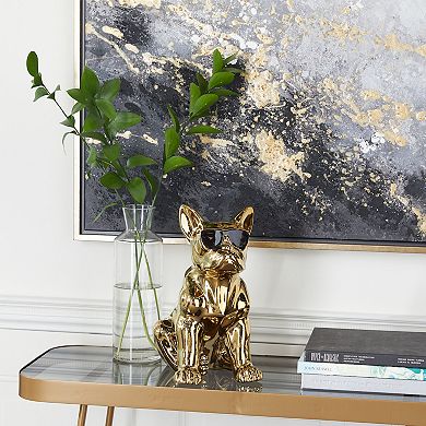 Stella & Eve Gold Ceramic Glam Dog Sculpture
