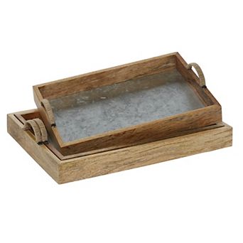 Stella & Eve Mango Tree Wood Tray 3 pc Set