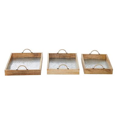 Stella & Eve Mango Tree Wood Tray 3-piece Set