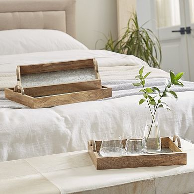 Stella & Eve Mango Tree Wood Tray 3-piece Set