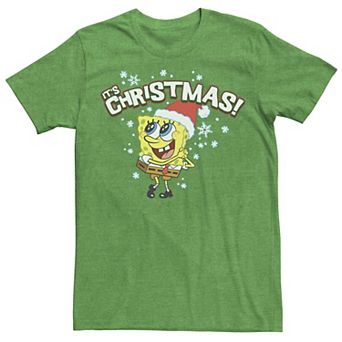 Men's Spongebob Squarepants It's Christmas Snowflakes Tee