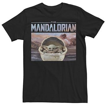 Men's Star Wars The Mandalorian The Child Poster Logo Fill Tee