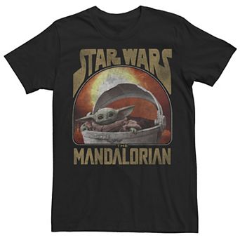 Men's Star Wars The Mandalorian The Child Sun Portrait Logo Tee